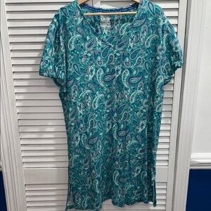 Muk Luks Blue Relaxed Short Sleeve Blouse